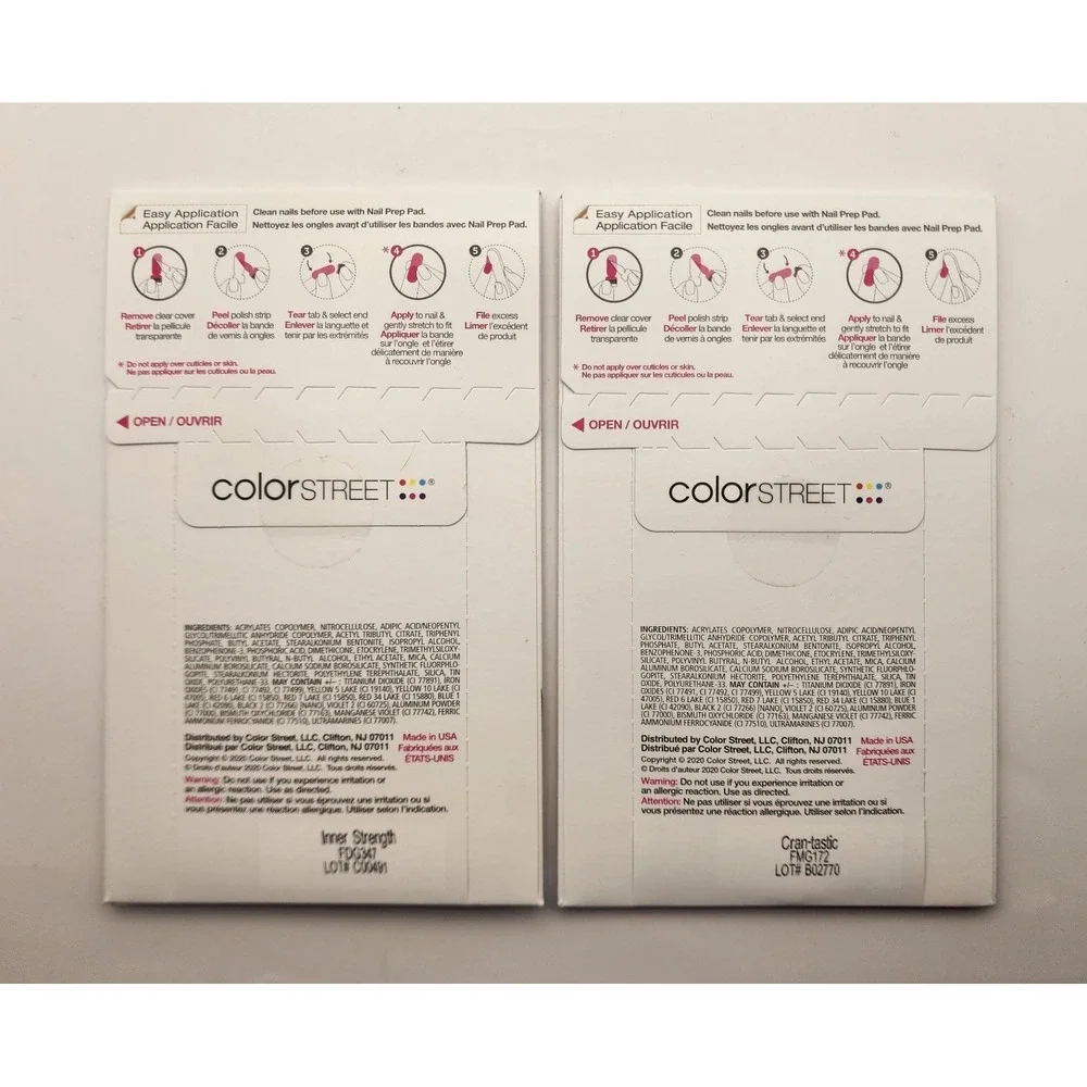 2‎ New Sets Of Color Street Real Nail Polish Strips, Cran-tastic, Inner Strength